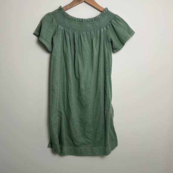 Vineyard Vines Madison Smock Off‎ Shoulder Dress Sage Green Size Small - Picture 1 of 5